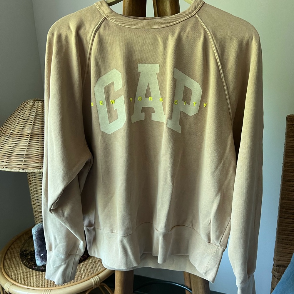 GAP Beige Crewneck Sweater Soft Cotton Blend
